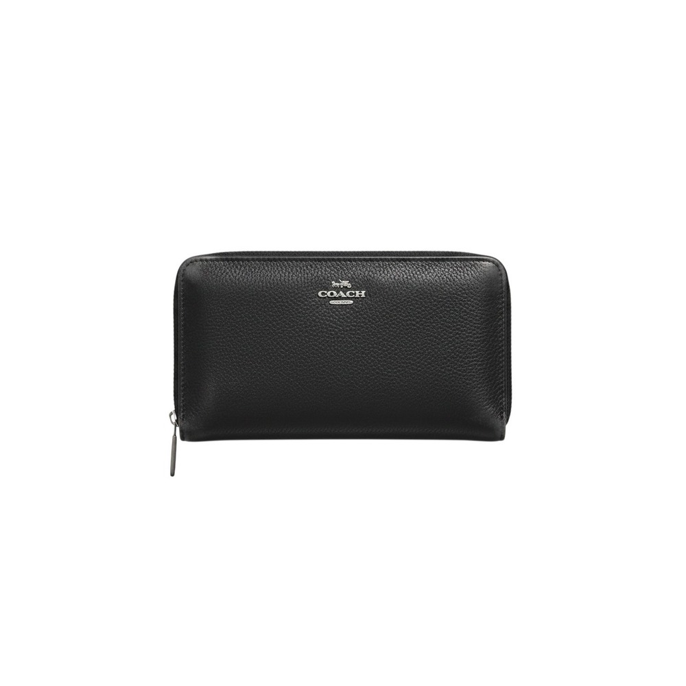 Coach Travel Organizer Wallet Mens OS Black Excellent Leather Zip Around Handle